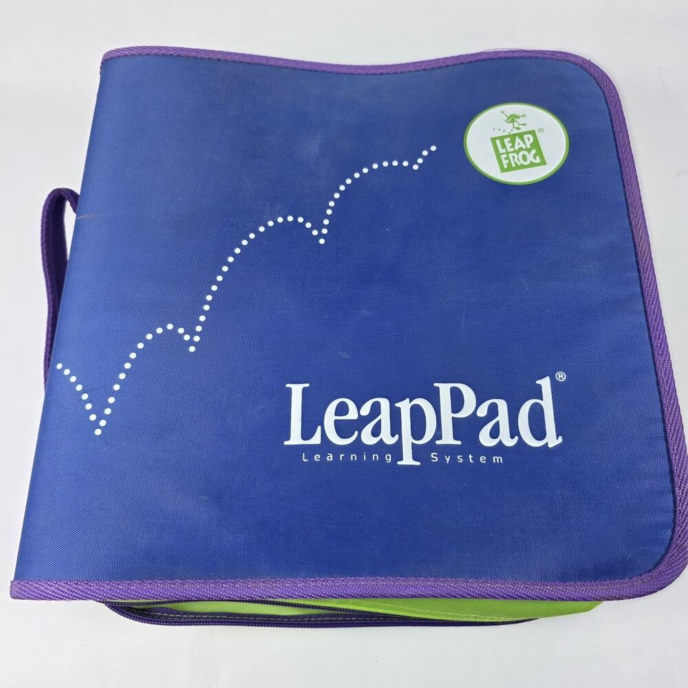 LeapFrog LeapPad Learning Game Carrying Case Zip Bag Blue Green 13" x 13"
